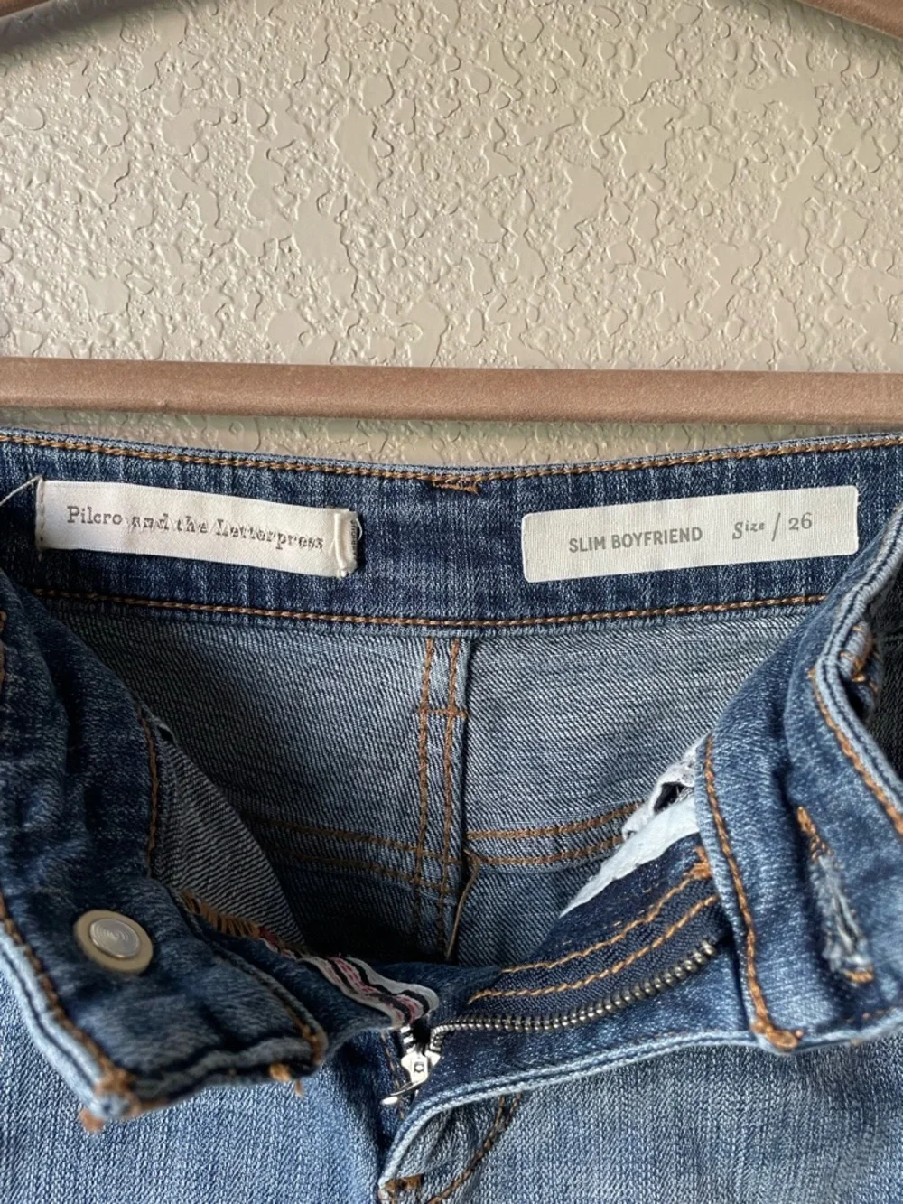 Pilcro and the Letterpress Womens 29 Slim Boyfriend Distressed Denim Jean Shorts